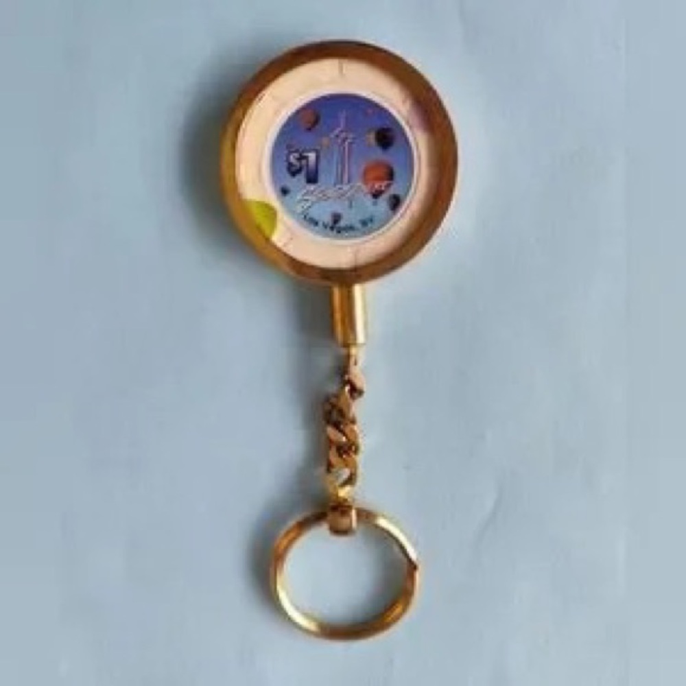 Gold Kids Keychain Watch - Blue Dial